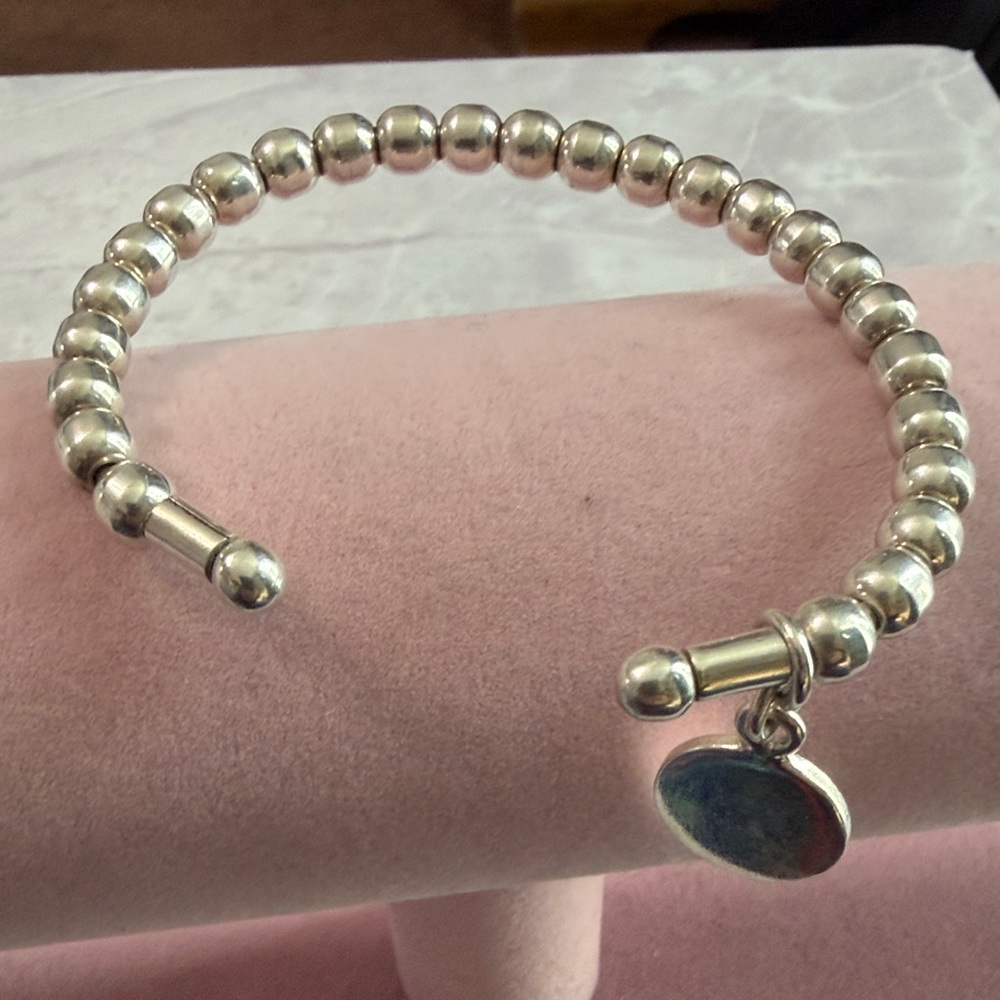 Sterling Silver Beaded Bracelet. Acid Tested.
